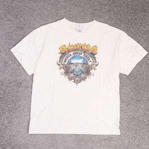 2010 Sturgis Bikercore Motorcycle Rally USA Large White Short Sleeve T-Shirt